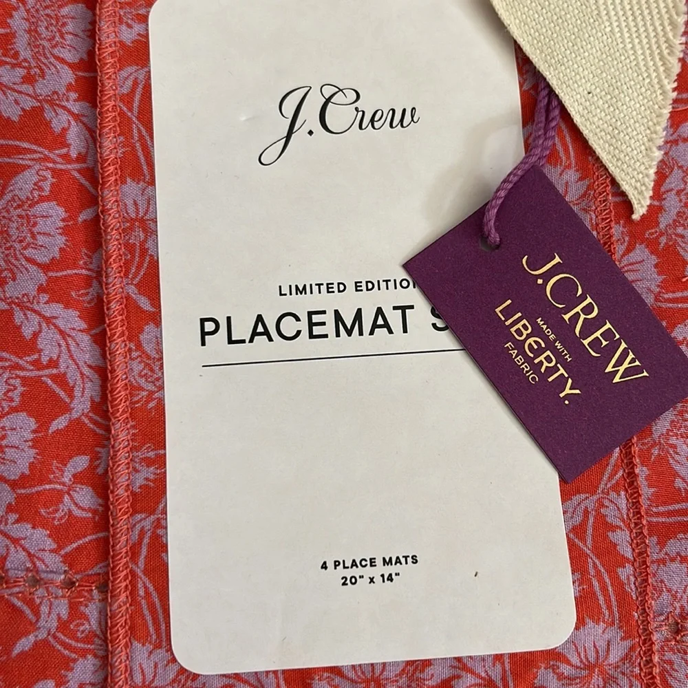 Liberty for J.Crew Placemat Table Linens Set - Four Placemats BN095